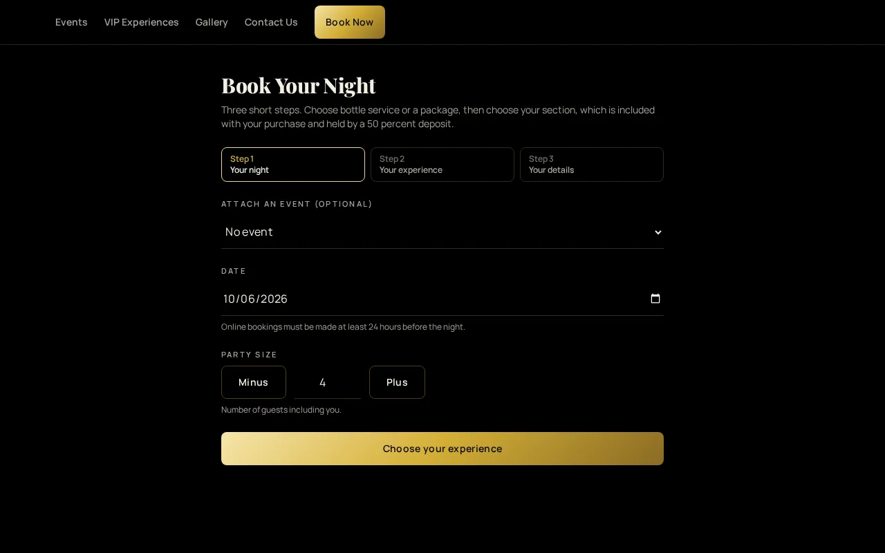 Nightclub Website Concept screenshot