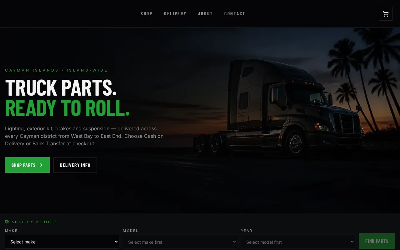 Truck Parts Catalogue & Ordering Website screenshot